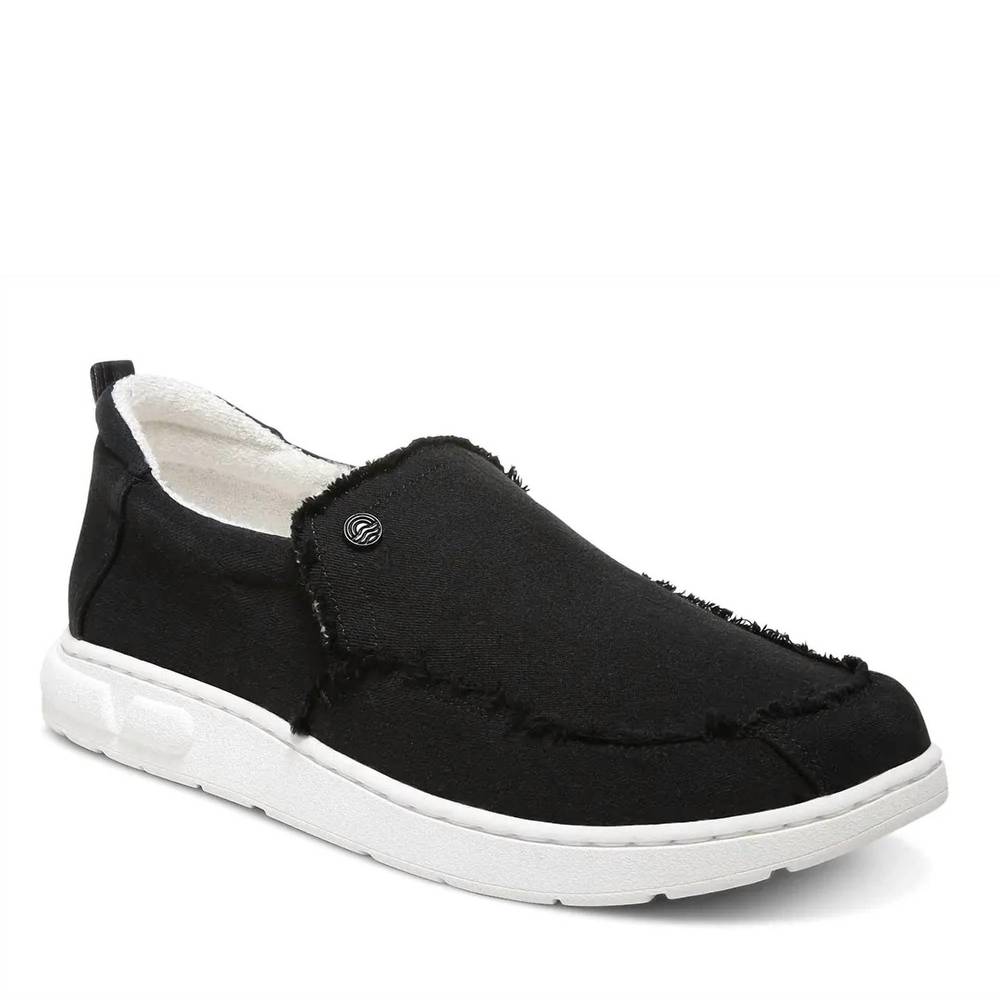 NEW VIONIC men's seaview canvas slip-on shoes in black